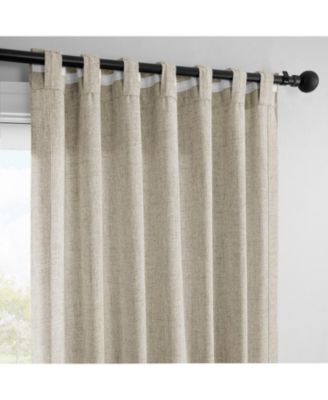 FarmTown Faux Linen Sheer Curtain Pair (2 Panels)