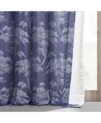 Sequoia Floral Faux Silk Jacquard Room Darkening Curtain