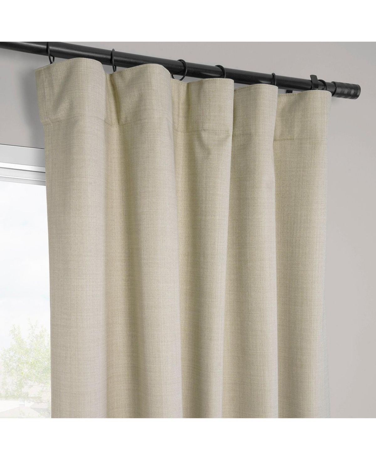 Half Price Drapes Vienna Basic Linen Blackout Curtain Pair (2 Panels