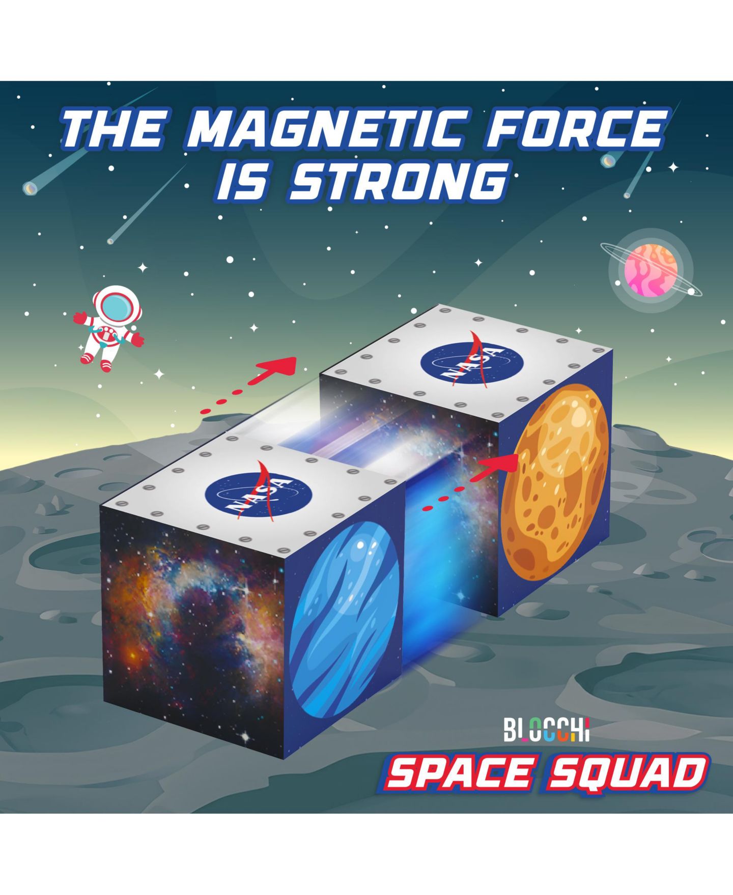 Детский конструктор USA Toyz Space Squad Magnetic 84-Piece Building Set, Ages 3+ — фото 5