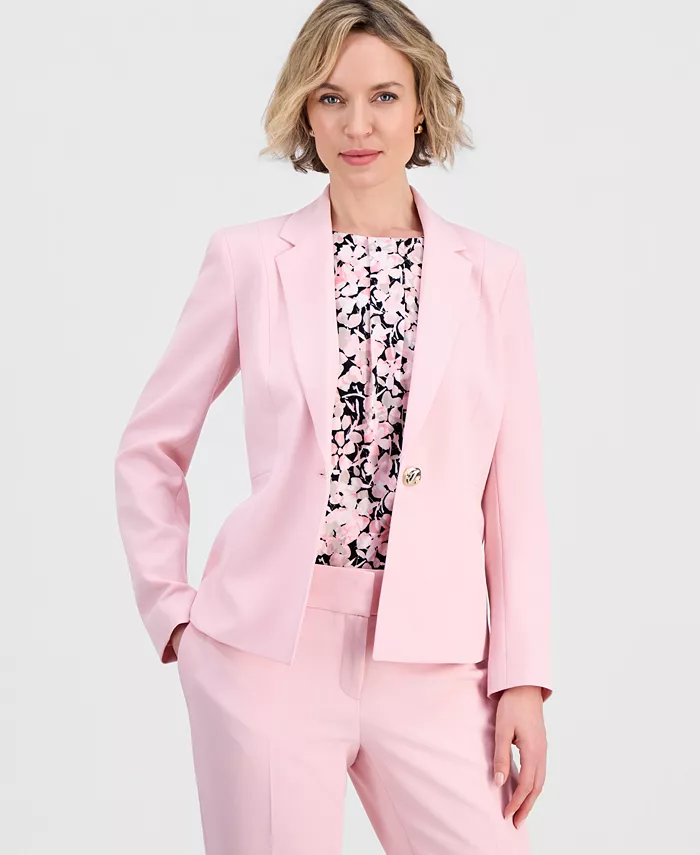 Women's Stretch Crepe One-Button Jacket, Regular & Petite