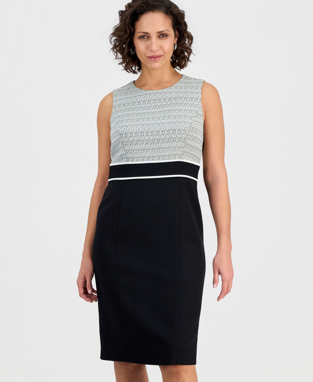 Kasper Women's Banded Sleeveless Sheath Dress