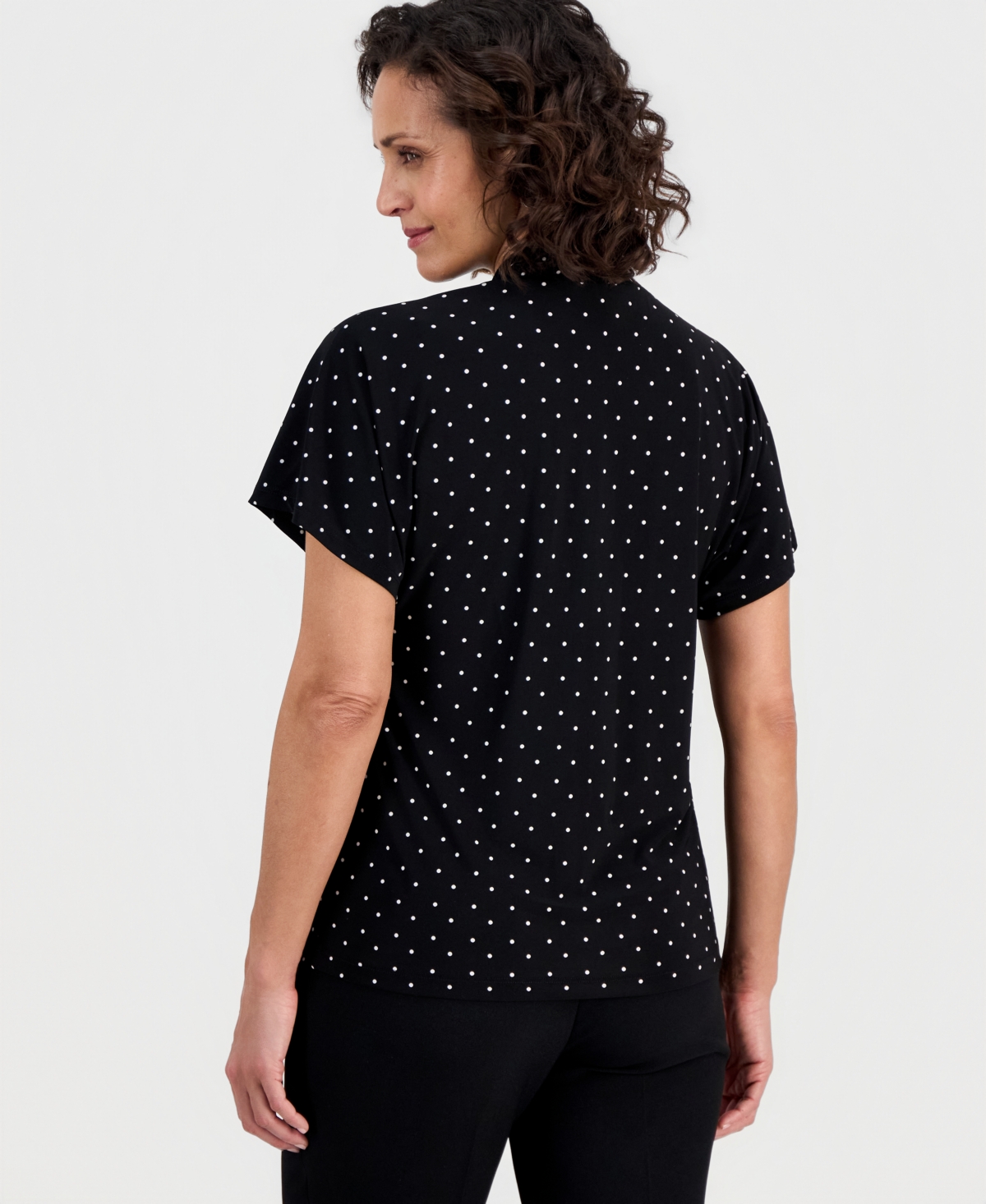 Kasper Women's Printed Flutter Sleeve Blouse