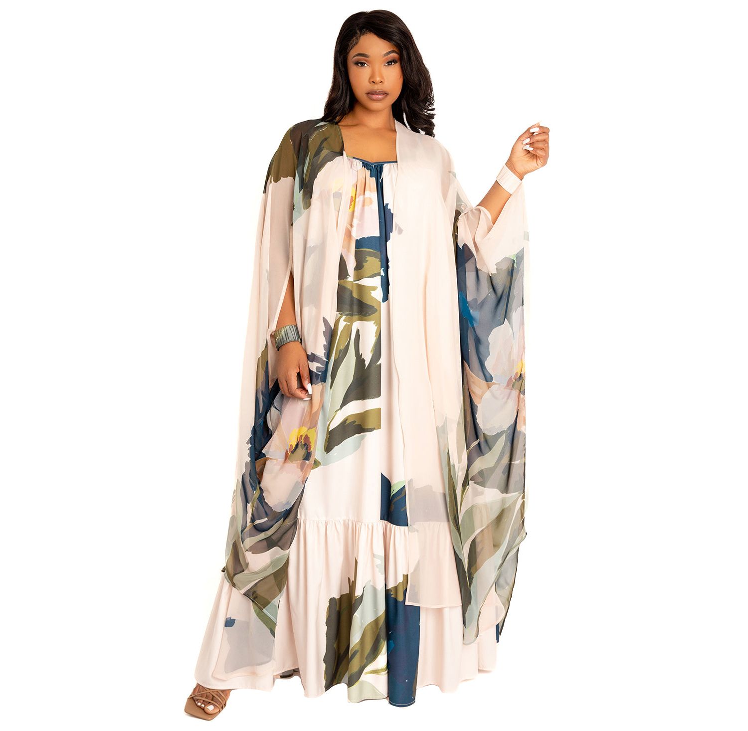 Women's Floral Voluminous Maxi Dress