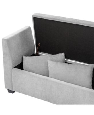Bruno Modern Storage Bench with Rubber Wood Legs