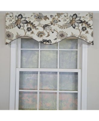 100% Cotton Zanzibar Cornice With Poly/Cotton Ivory lining Rod Pocket Valance 50" x 17" Gray