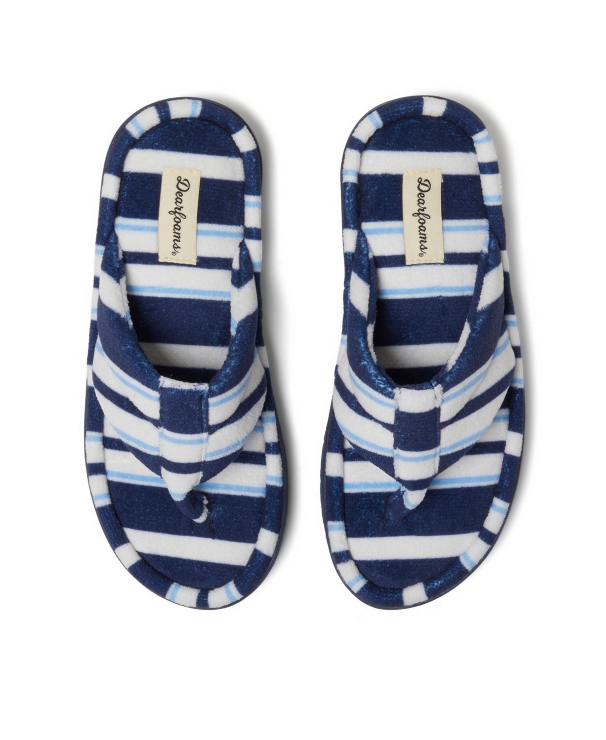 Dearfoams Women's Wrenley Terry Thong Flip Flop House Slipper