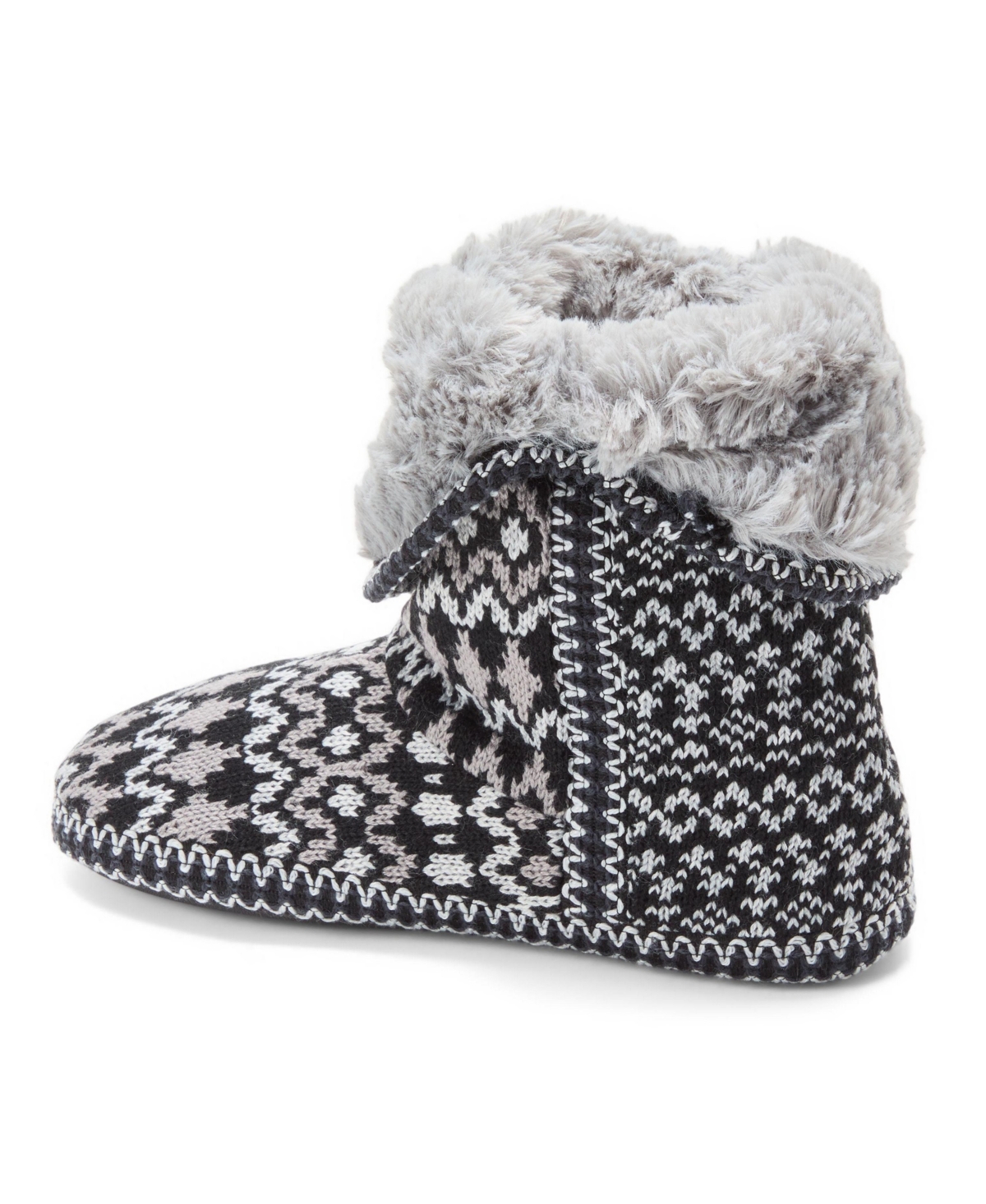 Dearfoams Women's Beth Faux Fur Fold Down Fuzzy Bootie House Slipper Boot