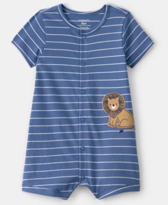 Carter's - Baby Boys' Striped and Lion Graphic Snap-Up Romper
