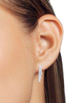 Lab-Grown Diamond Hoop Earrings (1 ct. t.w.) in Sterling Silver (also in 14k Gold Plated Sterling Silver)