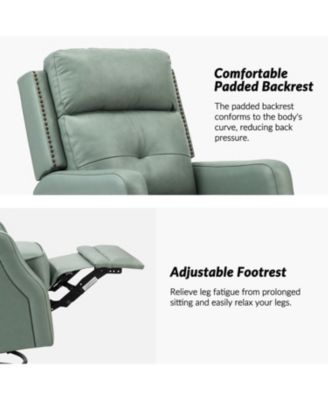  Beatriz 28.74" Wide Genuine Leather Swivel Rocker Recliner