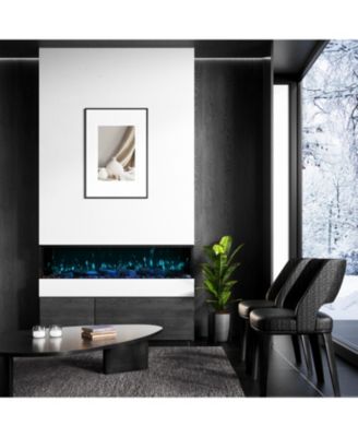 50" 3-Sided Electric Fireplace,Wall Mount/Recessed,WiFi & App Control,RGB Flame,1500W/3000W