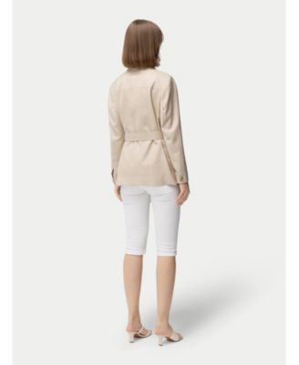 Women's Belted Cashmere Safari Jacket Taupe