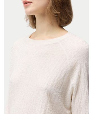 Women's Silk Cashmere Textured Sweater Black