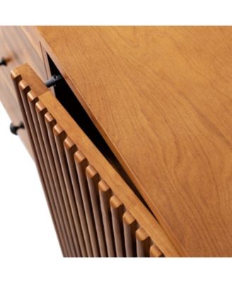 Crrillus Mid-century 58'' Wide 3 Drawer Sideboard with Slatted Doors