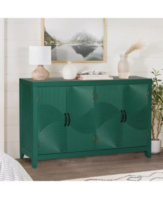 59" Green Accent Storage Cabinet with 4 Doors