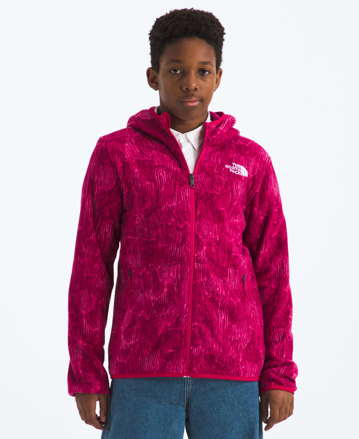 Детское худи The North Face Glacier Full-Zip Printed, цвет: Глубокий пурпурный розовый — фото 7