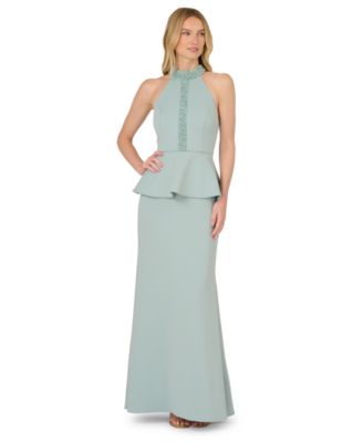 Adrianna Papell - Women's Beaded Halter Neck Dress