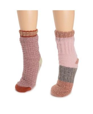 Women's Color Blocked Sweater Cabin Socks 2 Pair Pack