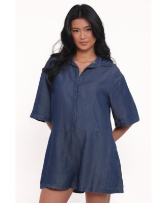 Women's Kiya Denim Romper - Dark Denim