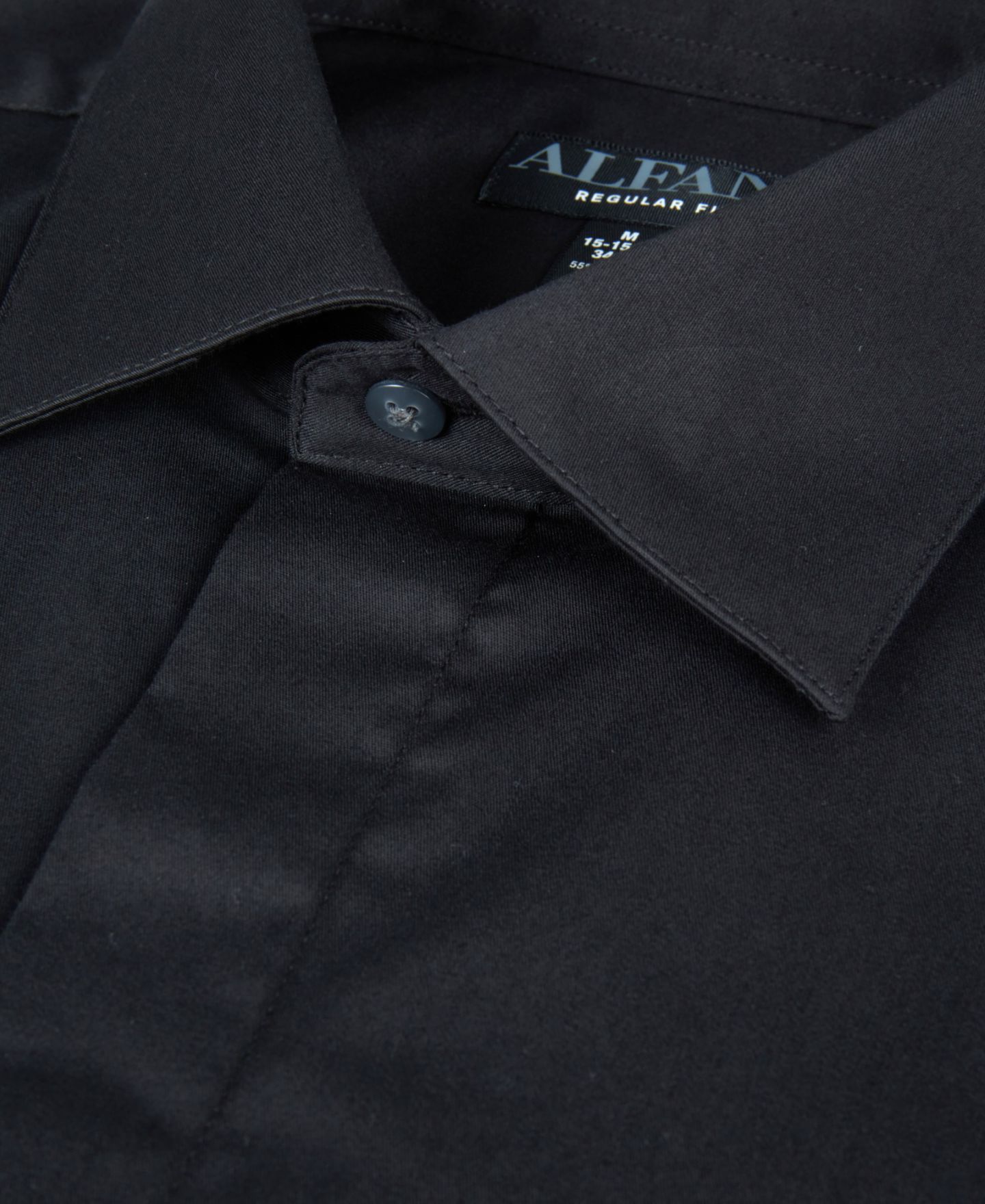 Мужская рубашка Alfani Formal Solid Regular Fit Dress Shirt, цвет: Чёрный — фото 7