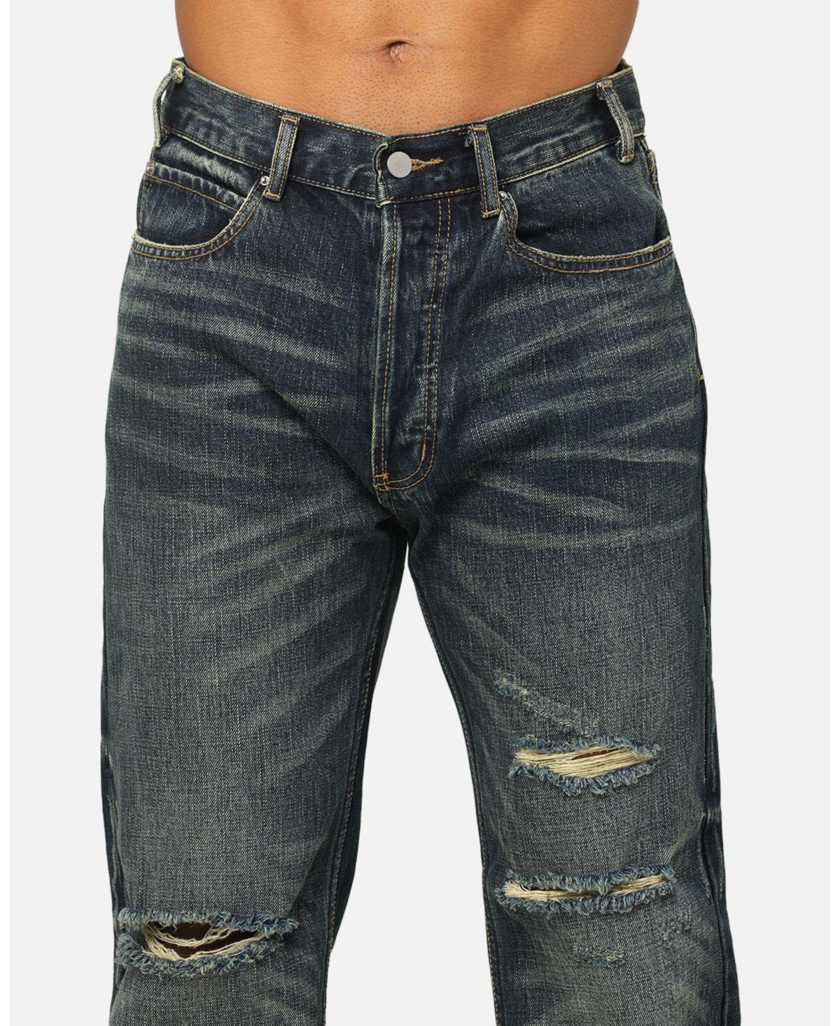 mnml Men's V726 Distressed Baggy Denim Pants