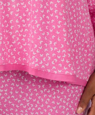 Plus Size V-Neck Top and Ankle Pajama Pants, 2-Piece Set