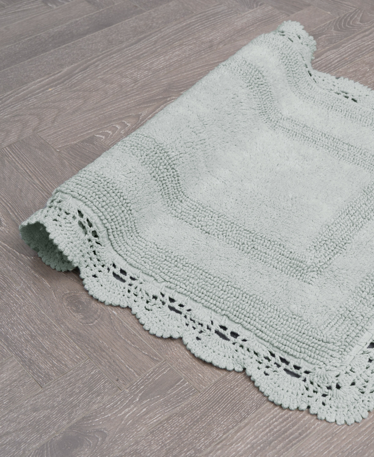 Laura Ashley Crochet Reversible Cotton Bath Rug