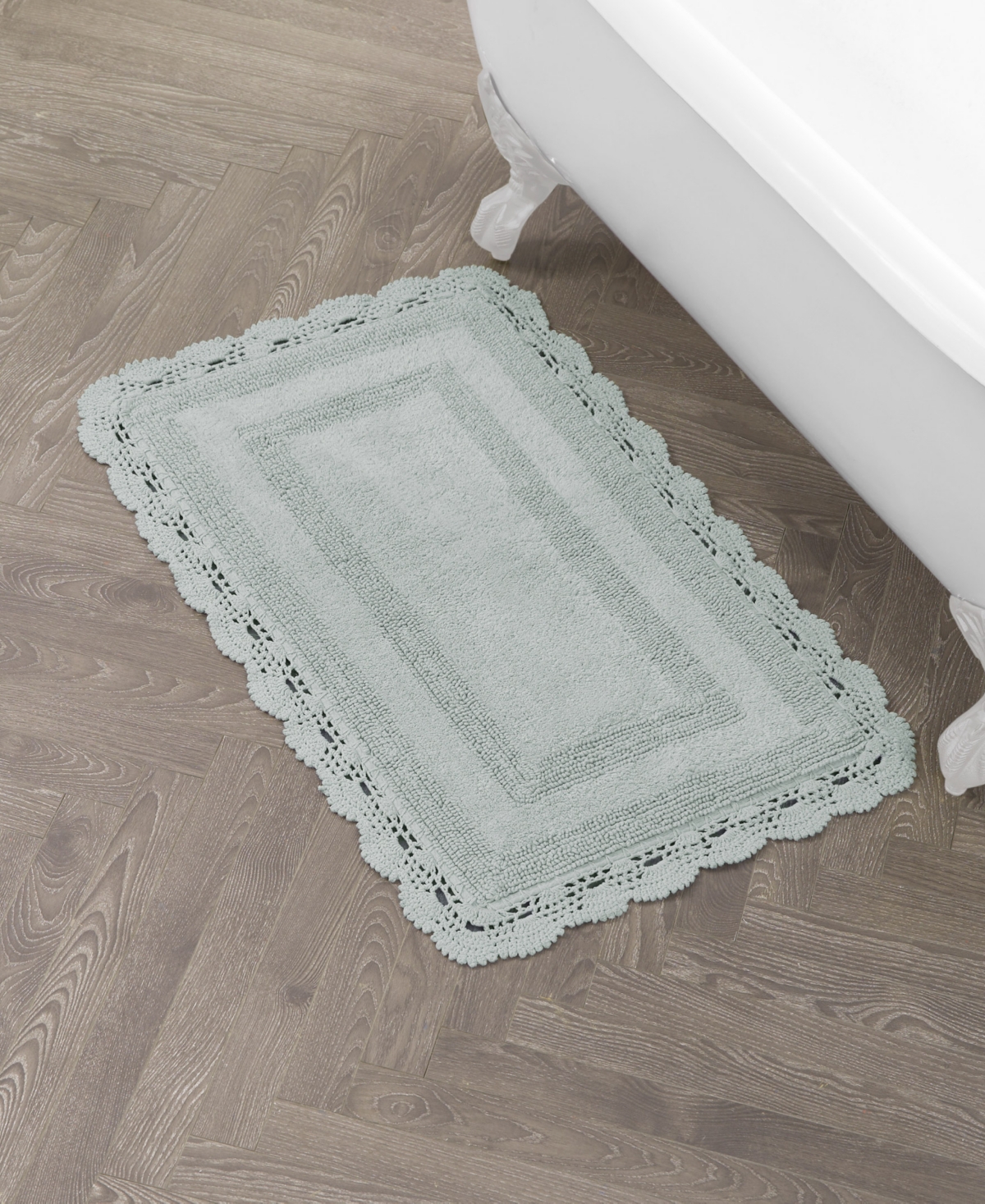 Laura Ashley Crochet Reversible Cotton Bath Rug, 21" x 34"