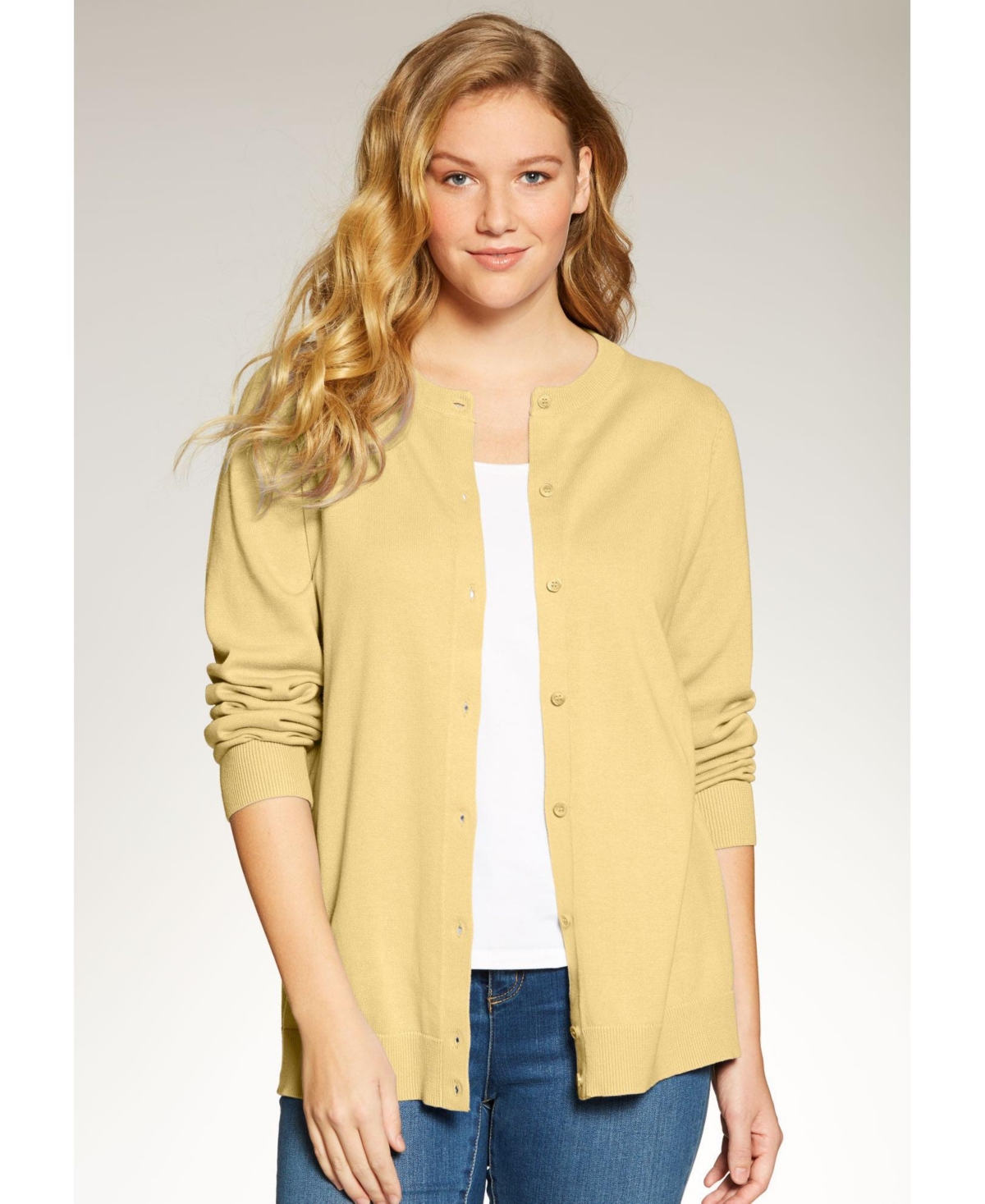 Woman Within Plus Perfect Long-Sleeve Cardigan