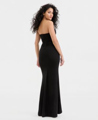 Juniors' Strapless Sweetheart-Neck Corset Gown