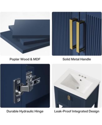 24" Modern Bathroom Vanity with Sink,2 Doors and 1 Drawer, Freestanding Bathroom Vanities Cabinet Combo