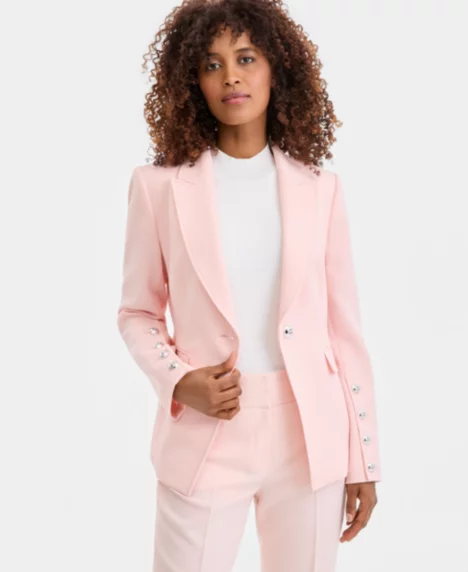 Petite One-Button Blazer - Slipper Pink