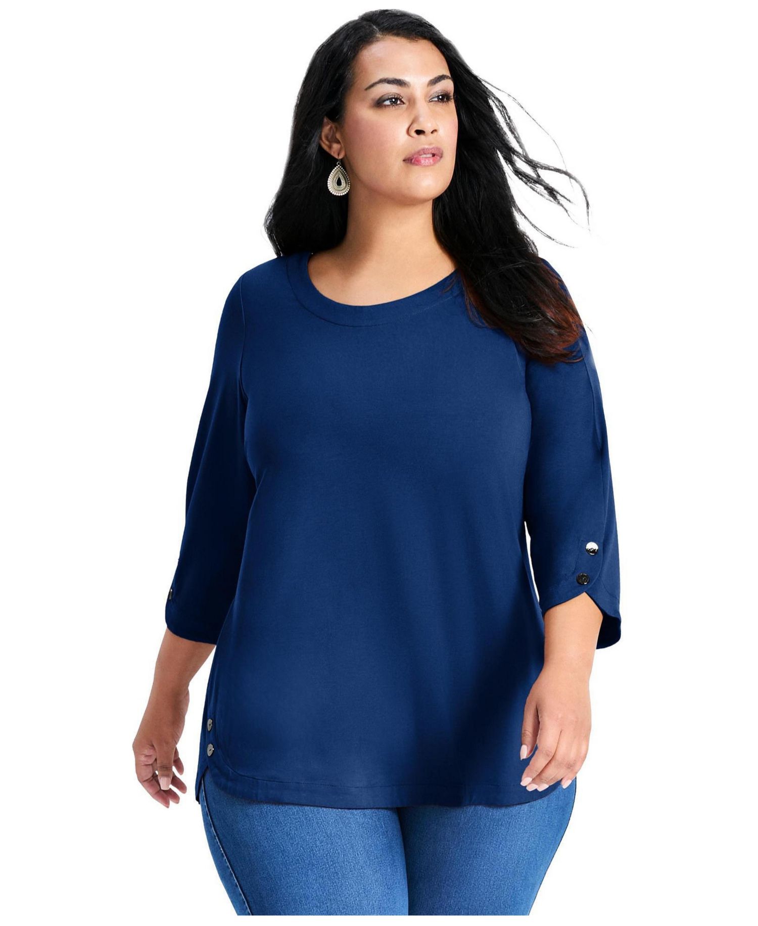 Women's Sabrina Button Detail Top