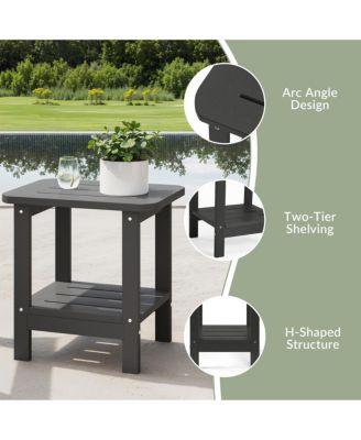 2-Piece Outdoor Patio Chaise Lounge Chair with Wheels & Cup Holder with Patio Side Table