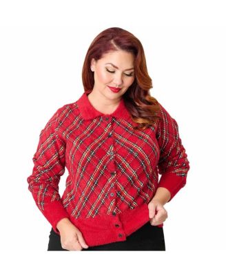 Plus Size Collared Knit Cardigan