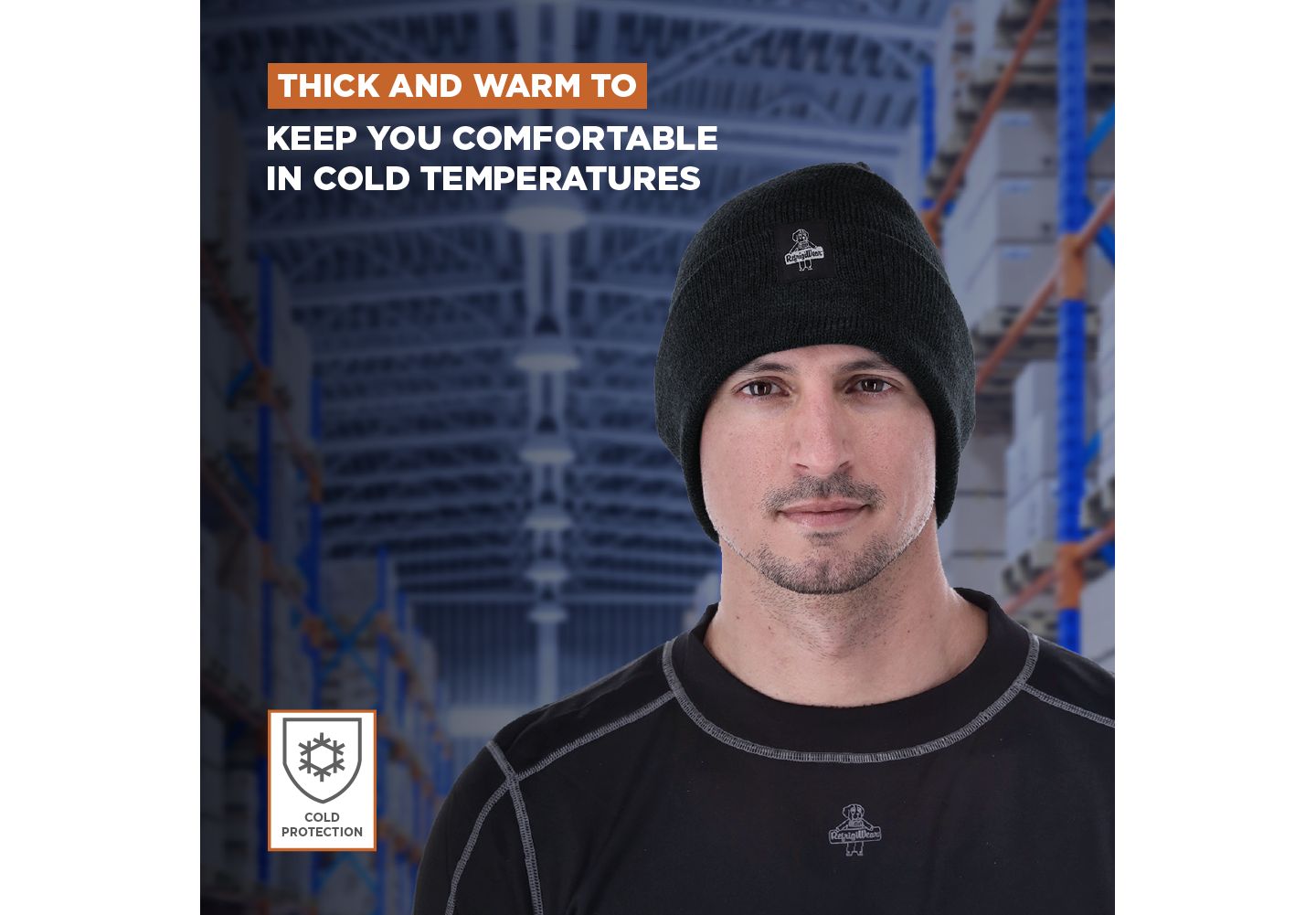 Мужская шерстяная шапка RefrigiWear Watch Cap, цвет: Чёрный — фото 4