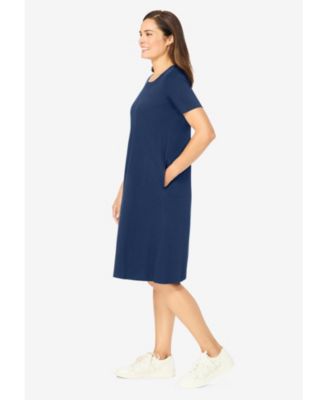 Women's Plus Size Perfect Short-Sleeve Crewneck Tee Dress