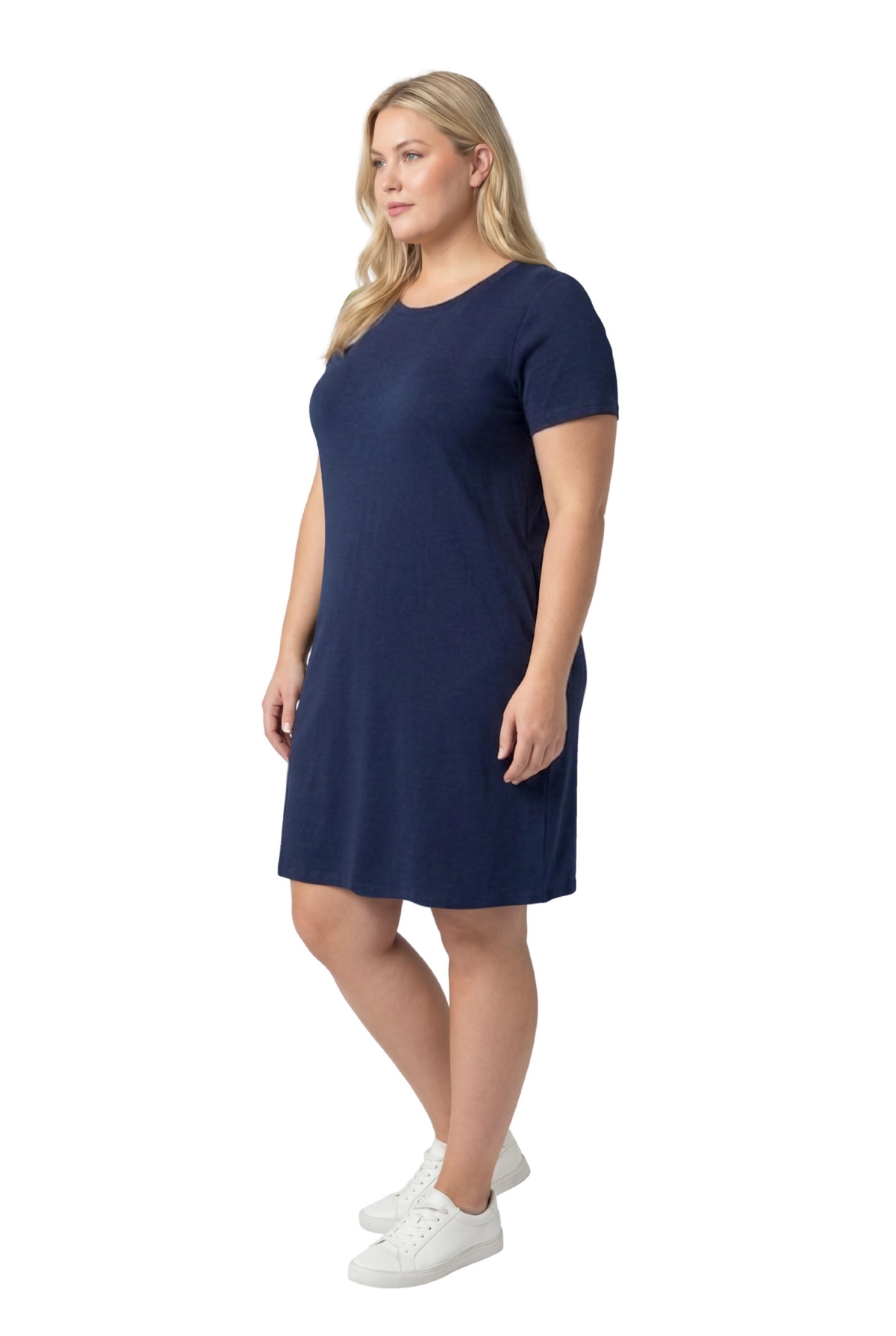 Woman Within Women's Plus Perfect Short-Sleeve Crewneck Tee Dress