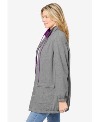 Plus Size Fleece Nylon Reversible Jacket