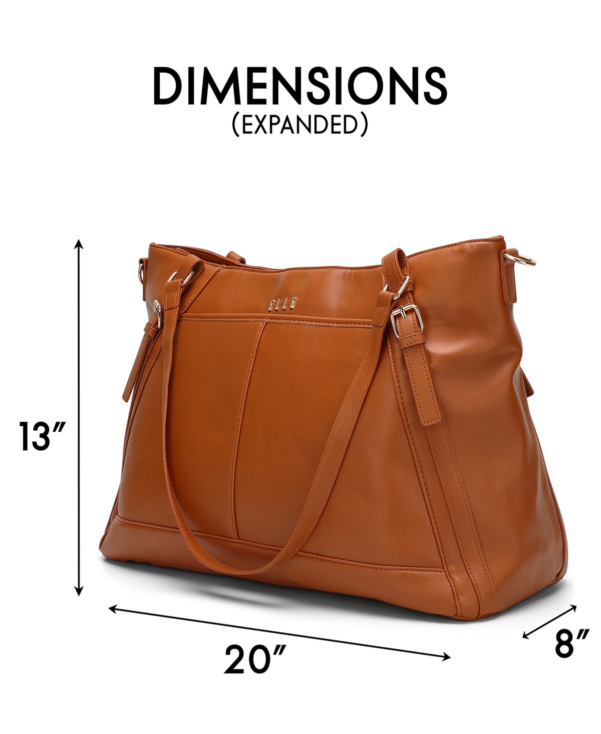 Elle Leisure Luxe 13" Weekender Tote Bag In Brown