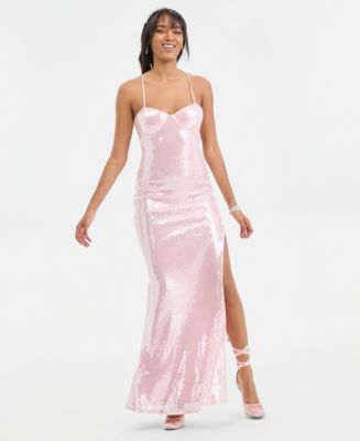 Emerald Sundae Juniors' Sequin Sweetheart Open-Back Gown, Created for  Macy's - Macy's