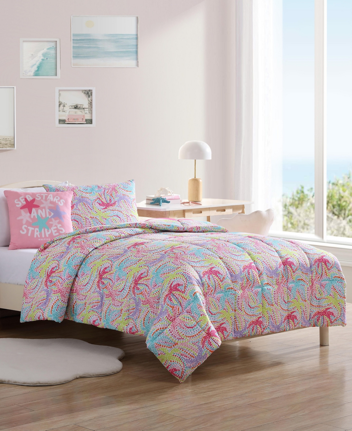Nautica Sutton Palm Trees Microfiber 3-pc. Comforter Set, Twin In Pink