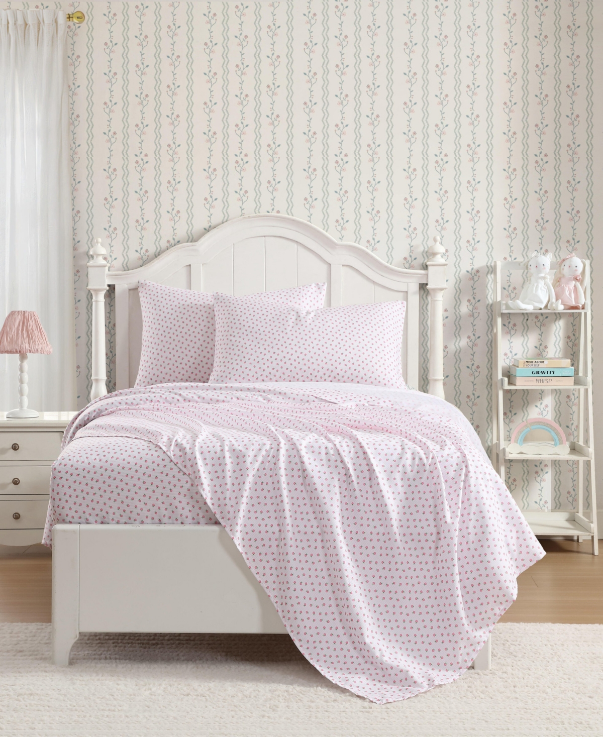 Laura Ashley Sweet Lady Bugs Microfiber 3-Pc. Sheet Set, Twin