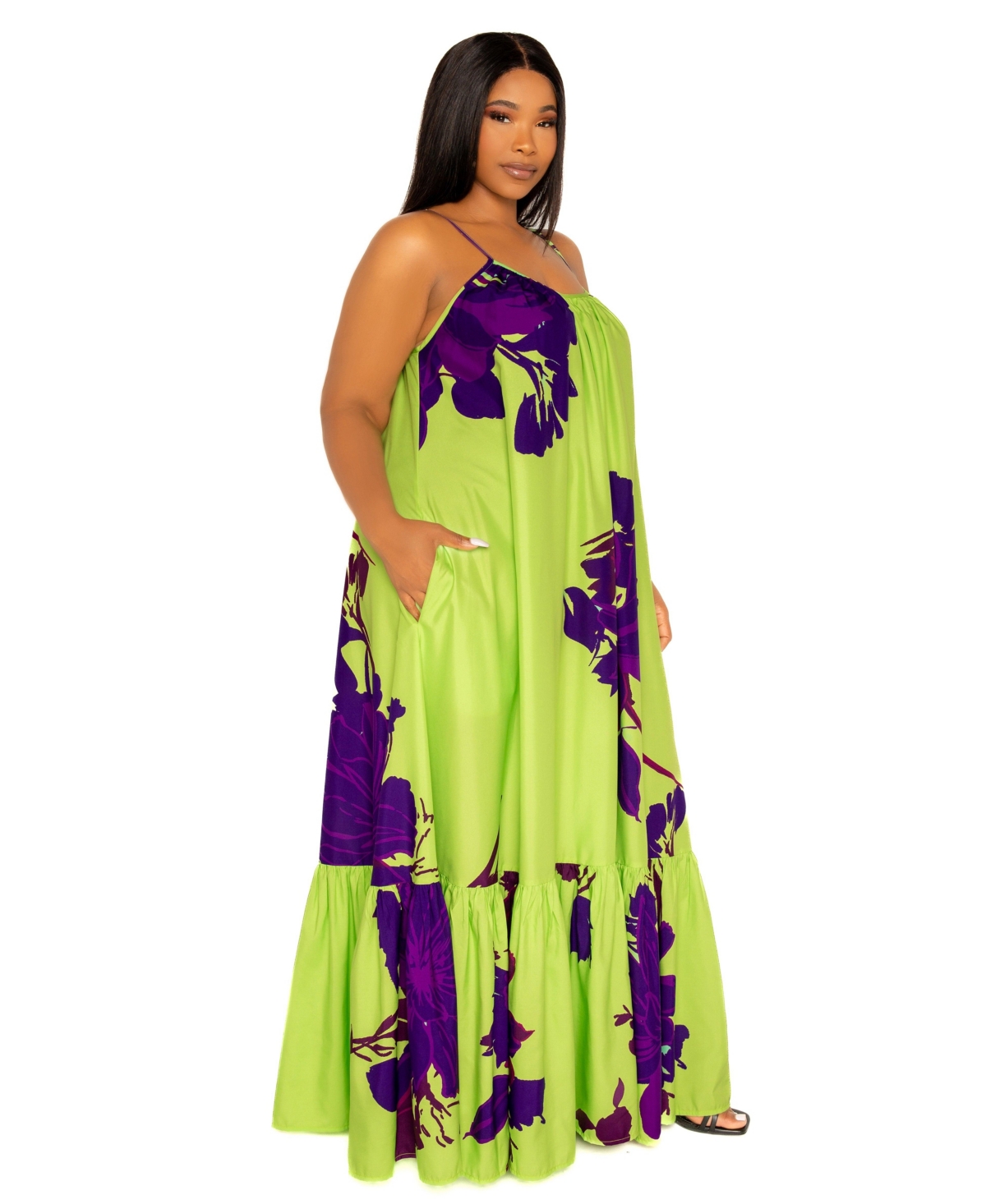 Buxom Couture Women's Floral Voluminous Maxi Dress