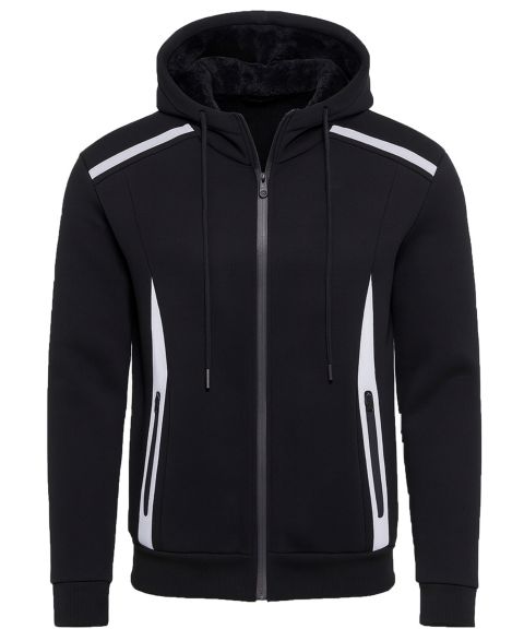 Мужское худи Blu Rock Slim-Fit Reflective Tech Full-Zip, цвет: Чёрный