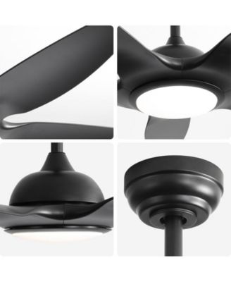 48-inch Matte Black 5-Blade Ceiling Fan with Six Speed Remote Control and Forward Reverse Function for Indoor Use