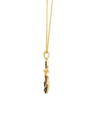 Chocolate Diamond (0.22 ct. t.w.) and Vanilla Diamond (0.03 ct. t.w.) Chocolatier Pendant Necklace in 14k Honey Gold