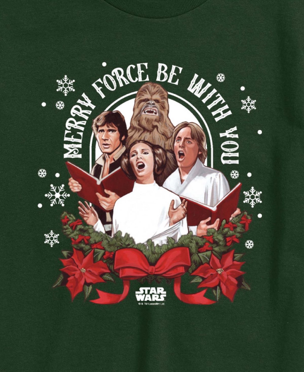 Airwaves Men's Star Wars Christmas Force Be With You Short-Sleeve Graphic T-Shirt