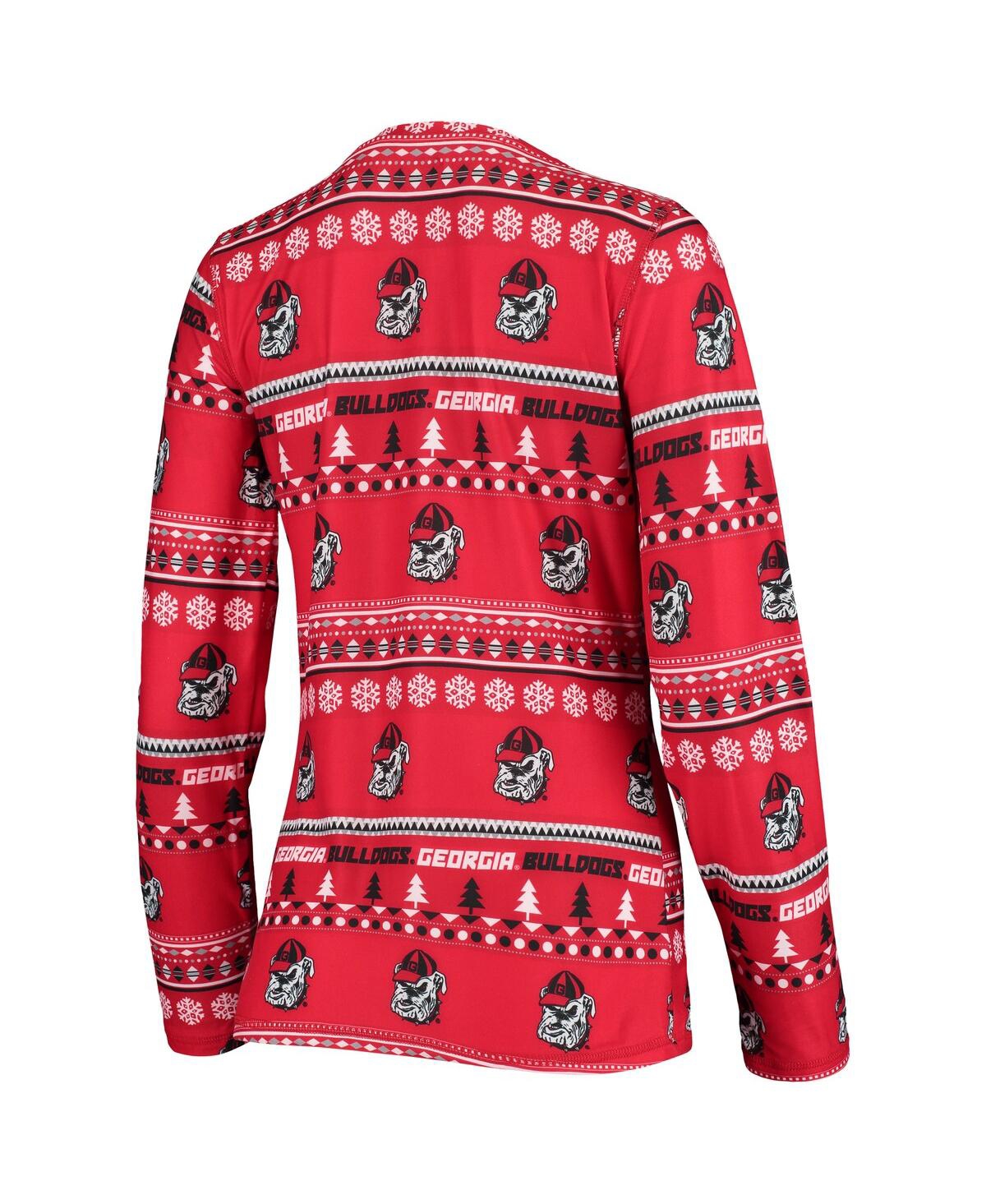Concepts Sport Women's 2-piece Red Georgia Bulldogs Holiday Long Sleeve Top And Pants Sleep Set In Red
